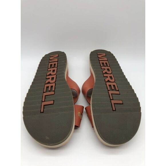 Merrell Women's Juno Redwood Full Grain Leather Slide Sandals Size 9 NEW - Picture 3 of 12